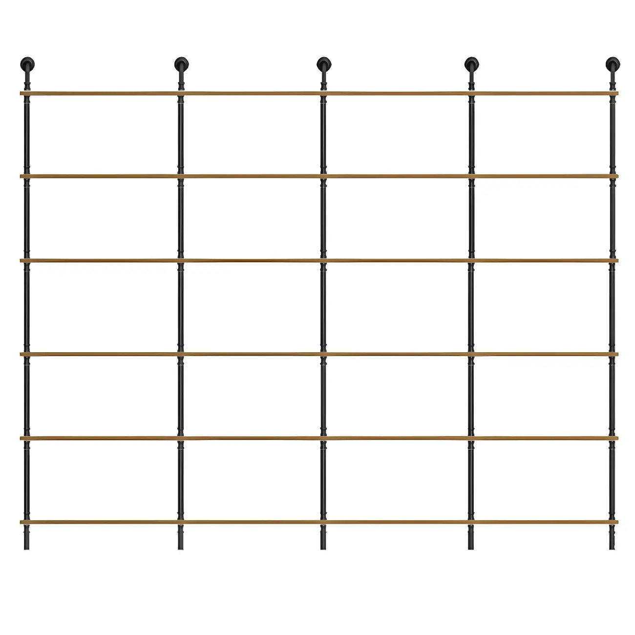 Industrial Black Wood Wall-Mounted Bookcase