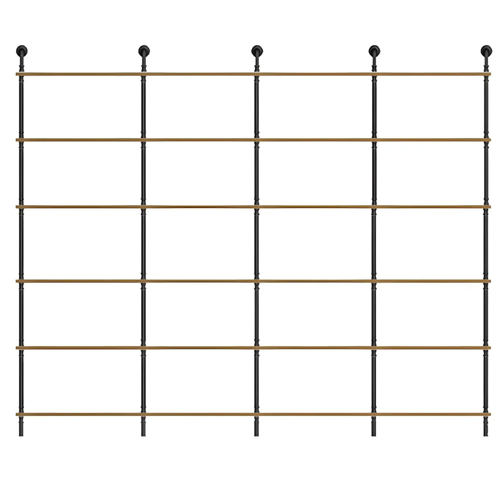 Industrial Black Wood Wall-Mounted Bookcase