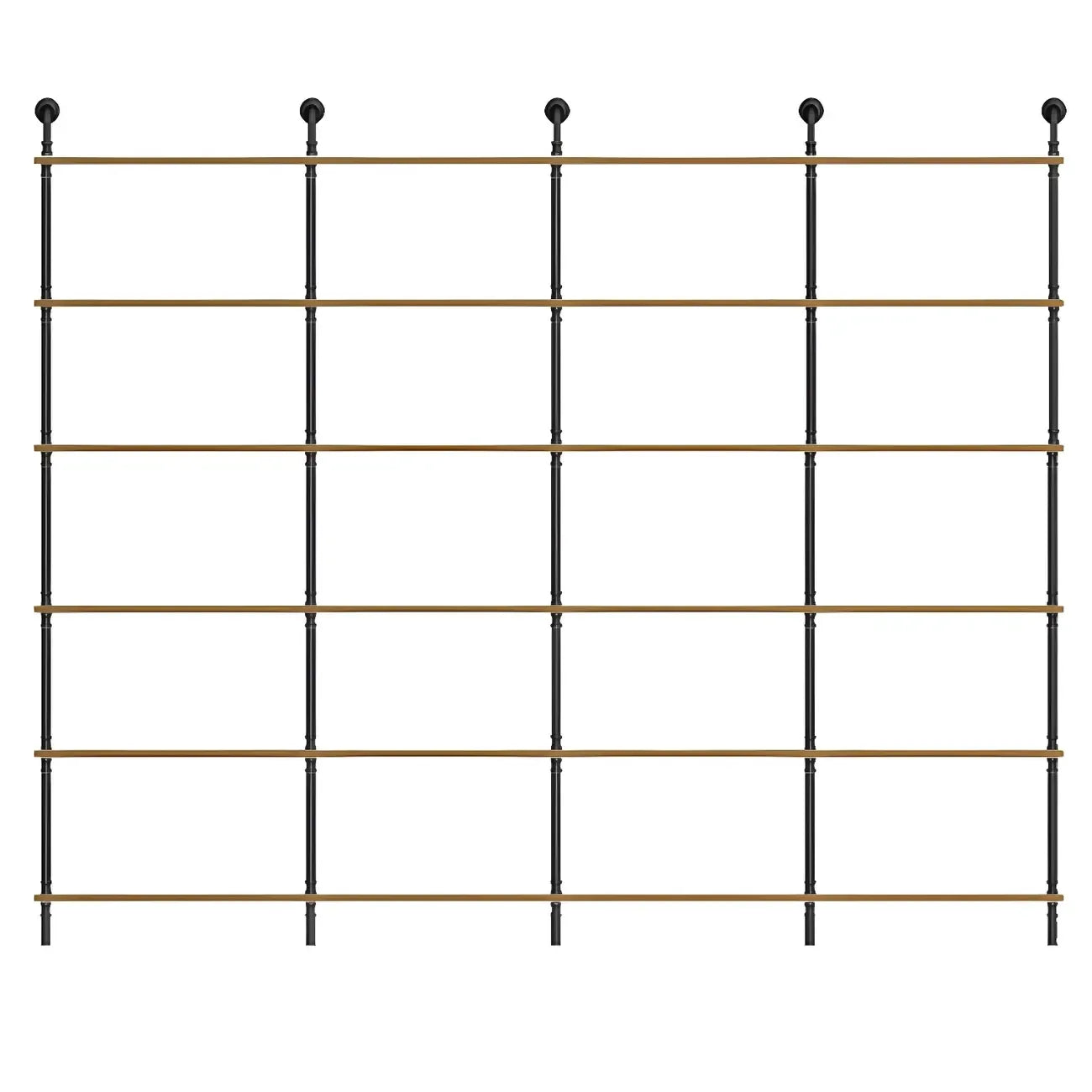 Industrial Black Wood Wall-Mounted Bookcase