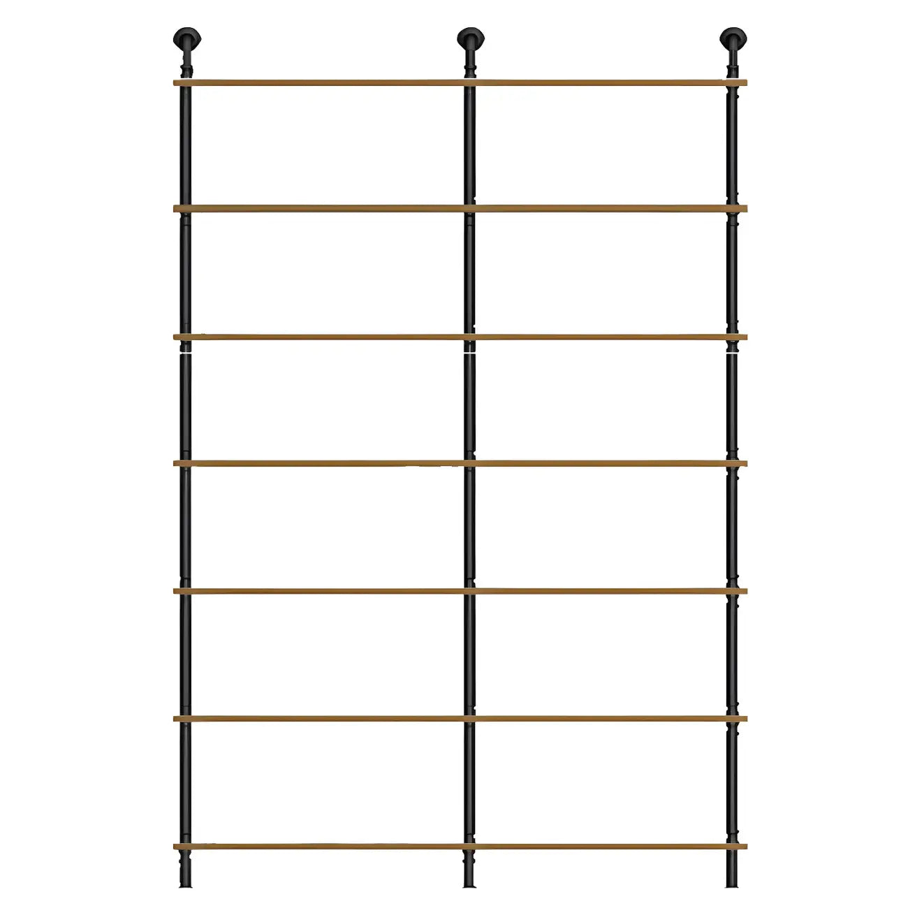 Industrial Black Wood Wall-Mounted Bookcase