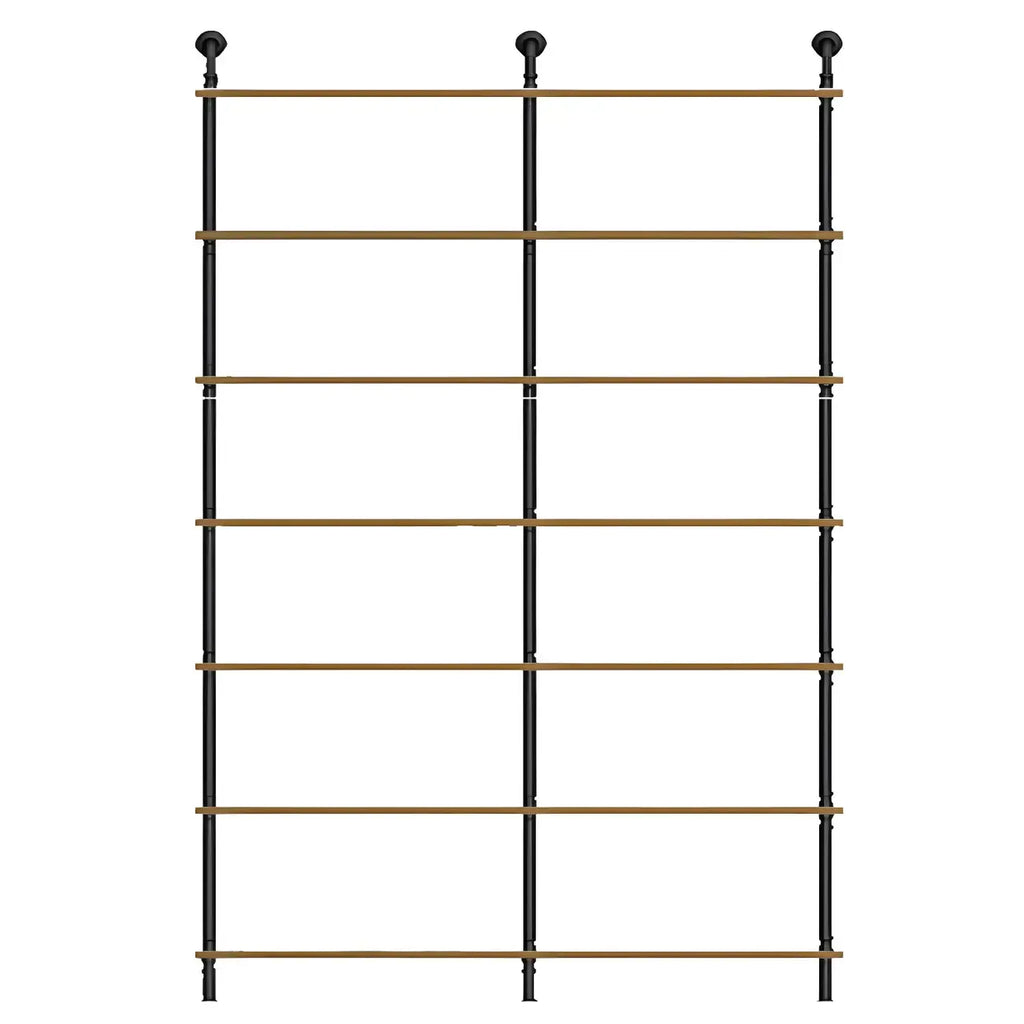 Industrial Black Wood Wall-Mounted Bookcase