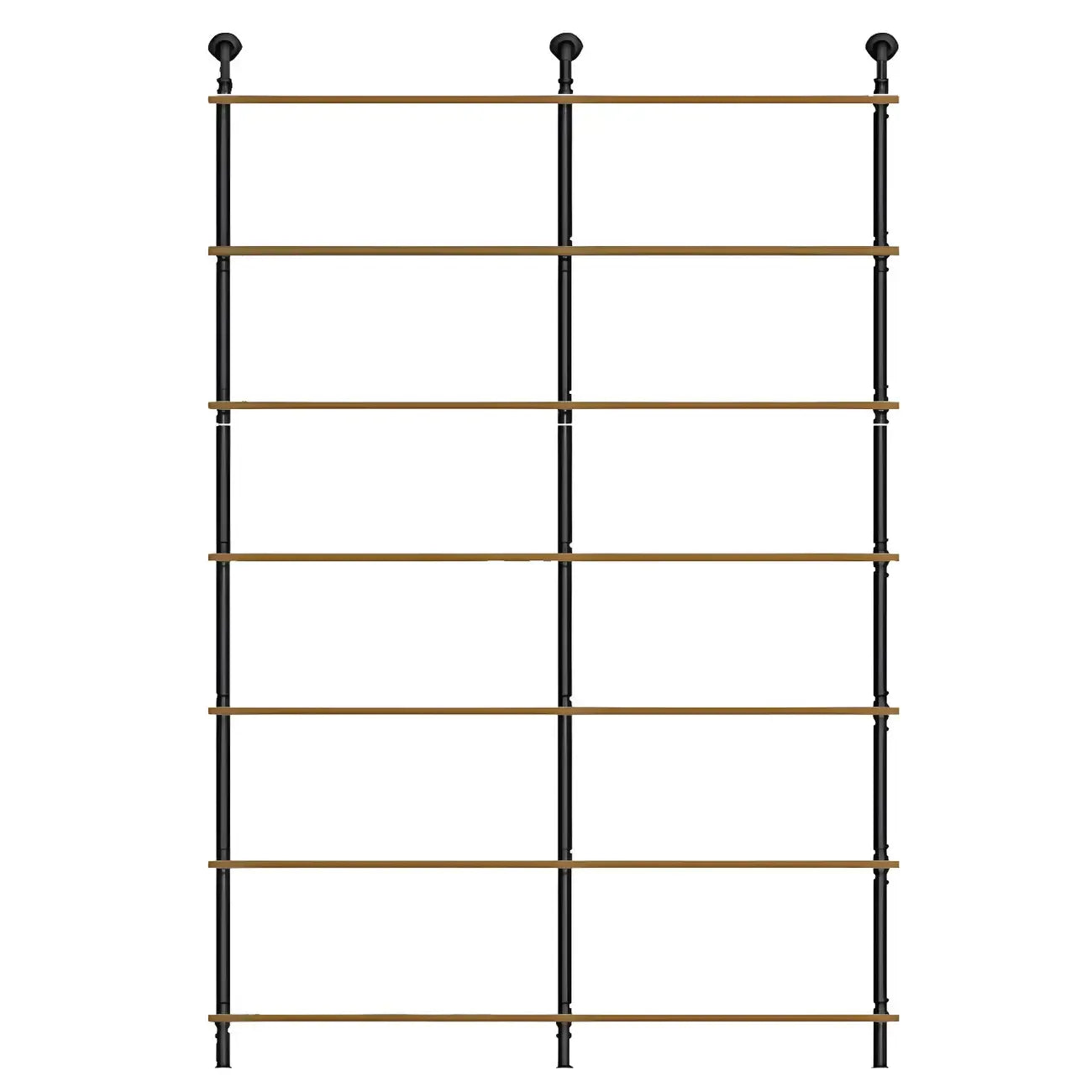 Industrial Black Wood Wall-Mounted Bookcase