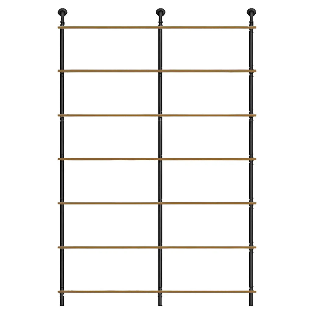 Industrial Black Wood Wall-Mounted Bookcase