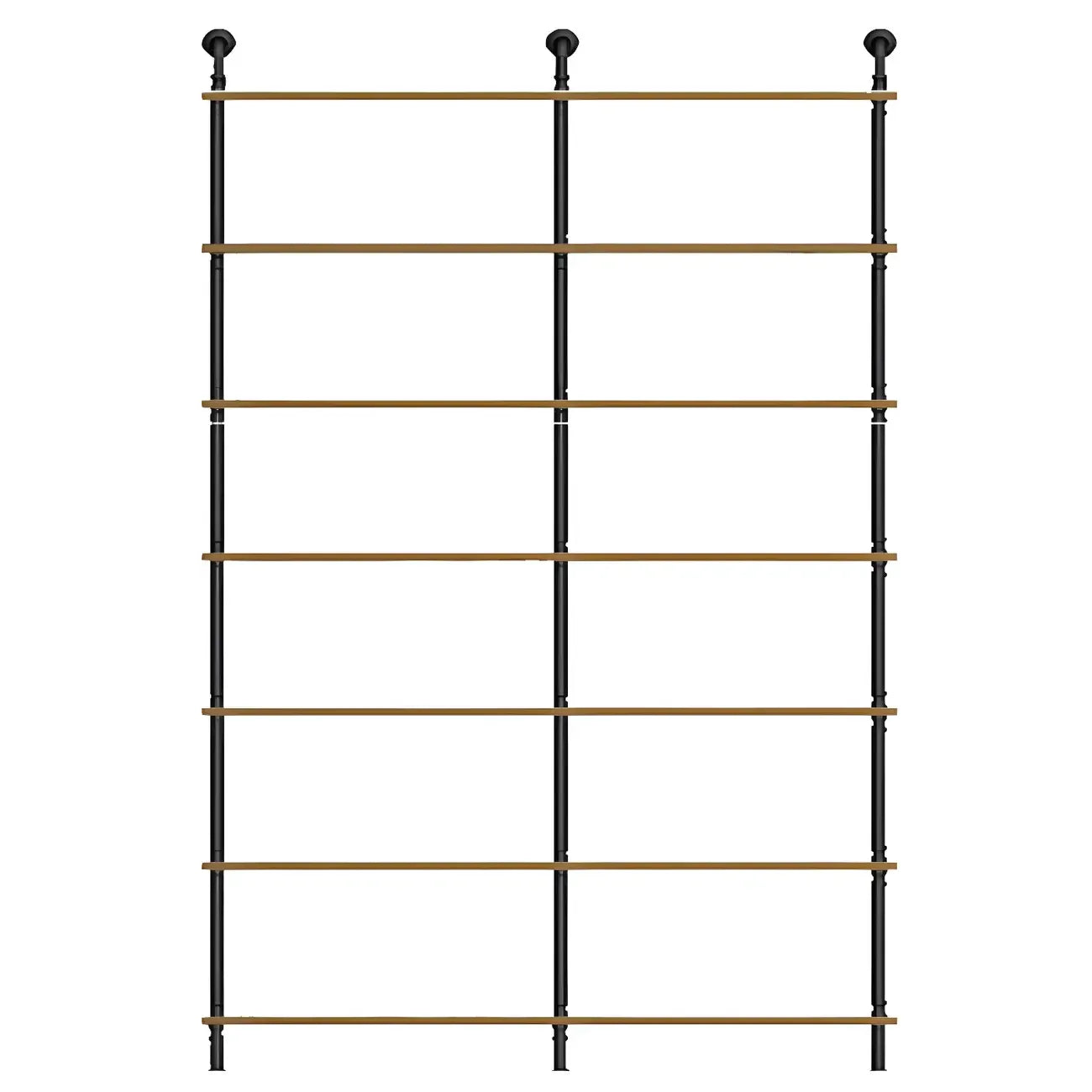 Industrial Black Wood Wall-Mounted Bookcase