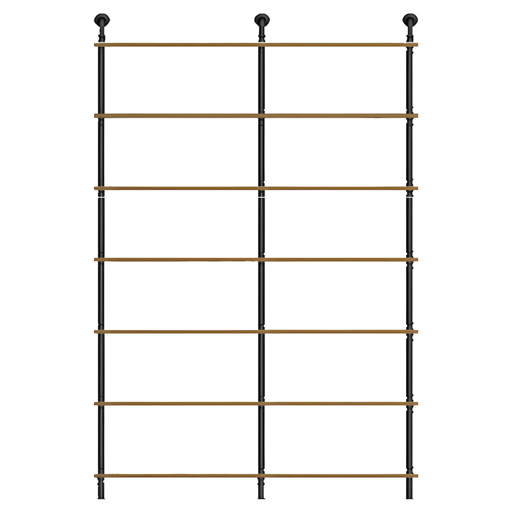 Industrial Black Wood Wall-Mounted Bookcase