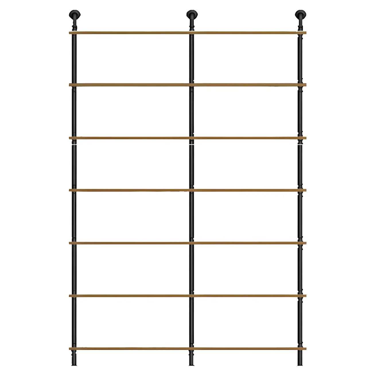 Industrial Black Wood Wall-Mounted Bookcase