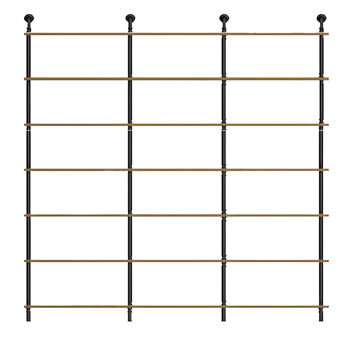 Industrial Black Wood Wall-Mounted Bookcase