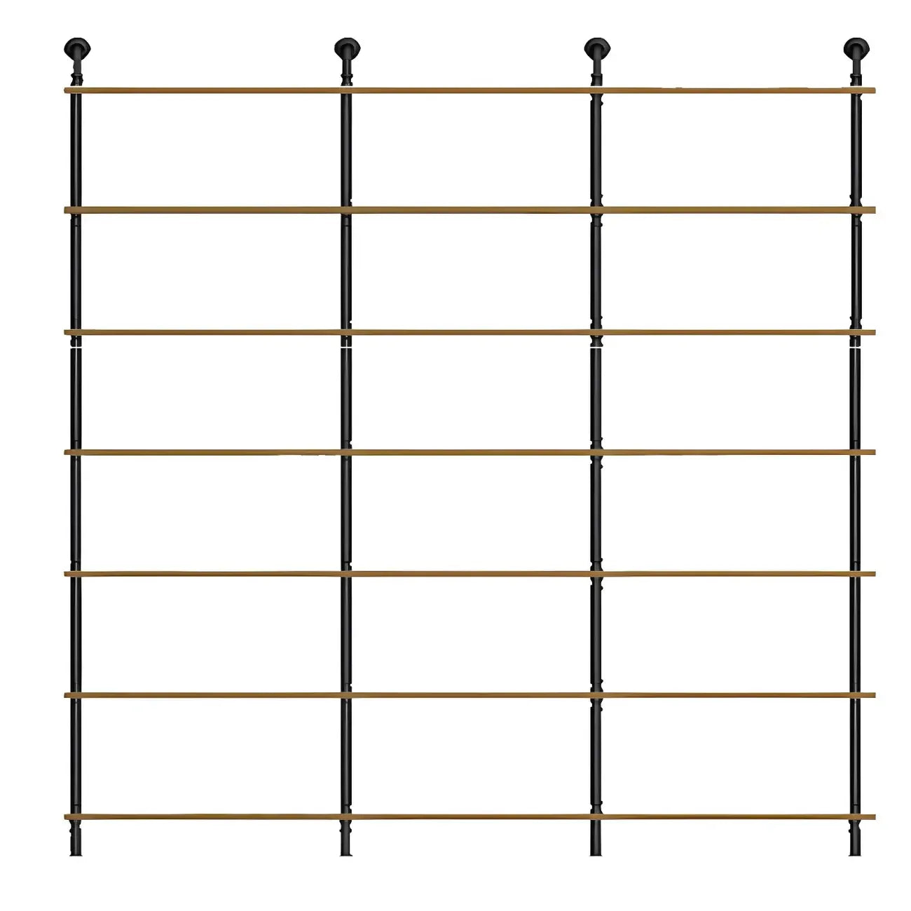 Industrial Black Wood Wall-Mounted Bookcase