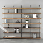 Industrial Black Wood Wall-Mounted Bookcase