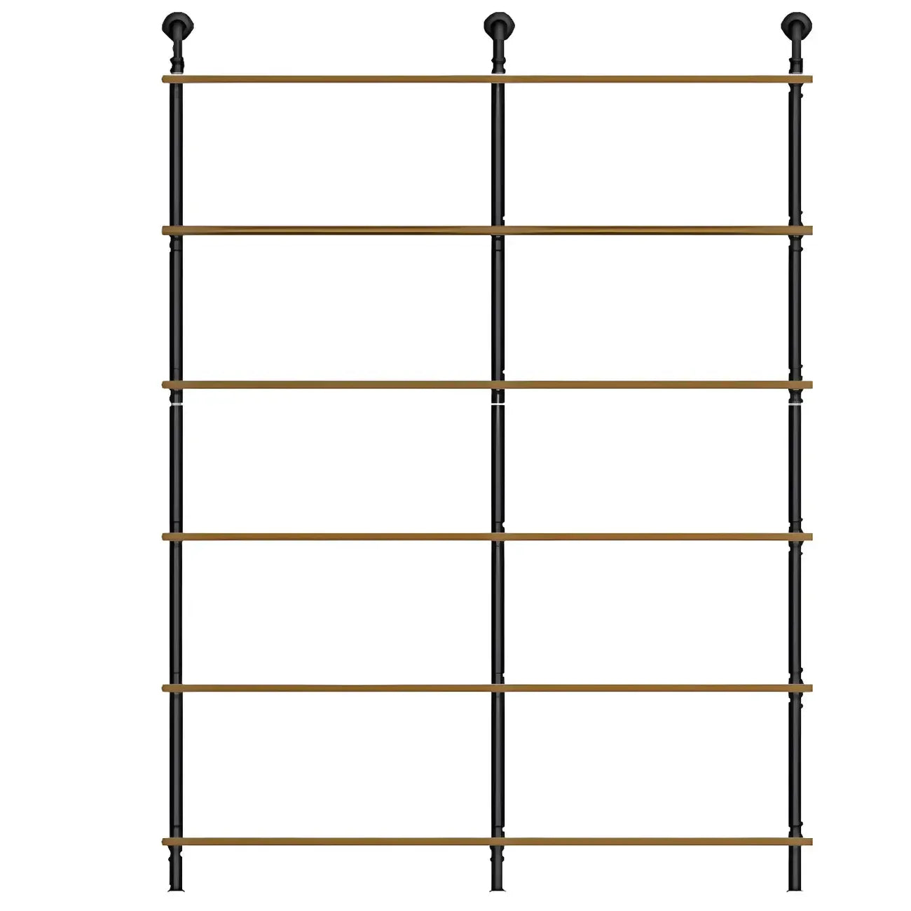 Industrial Black Wood Wall-Mounted Bookcase