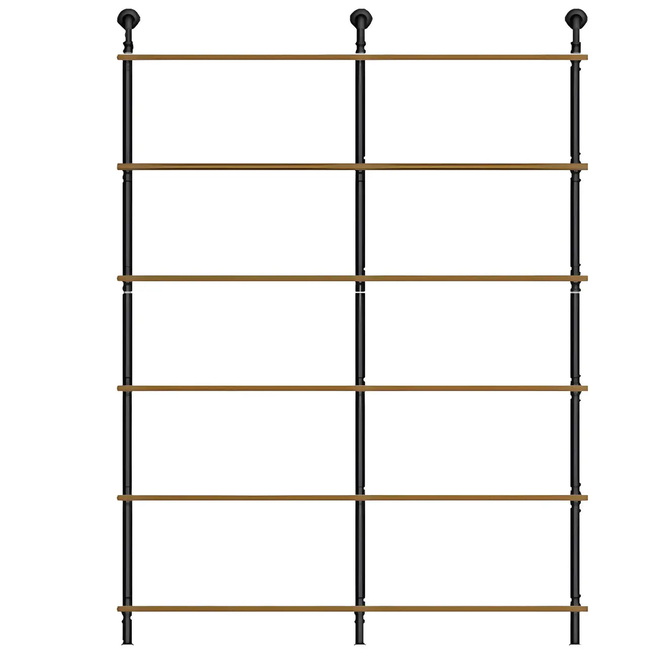 Industrial Black Wood Wall-Mounted Bookcase