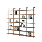 Industrial Black Wood Wall-Mounted Bookcase