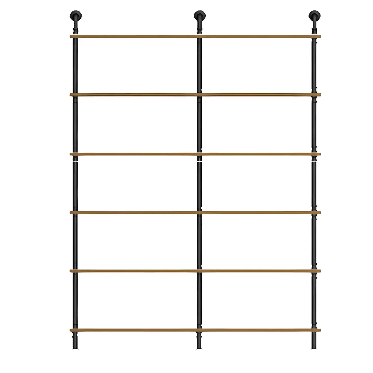 Industrial Black Wood Wall-Mounted Bookcase