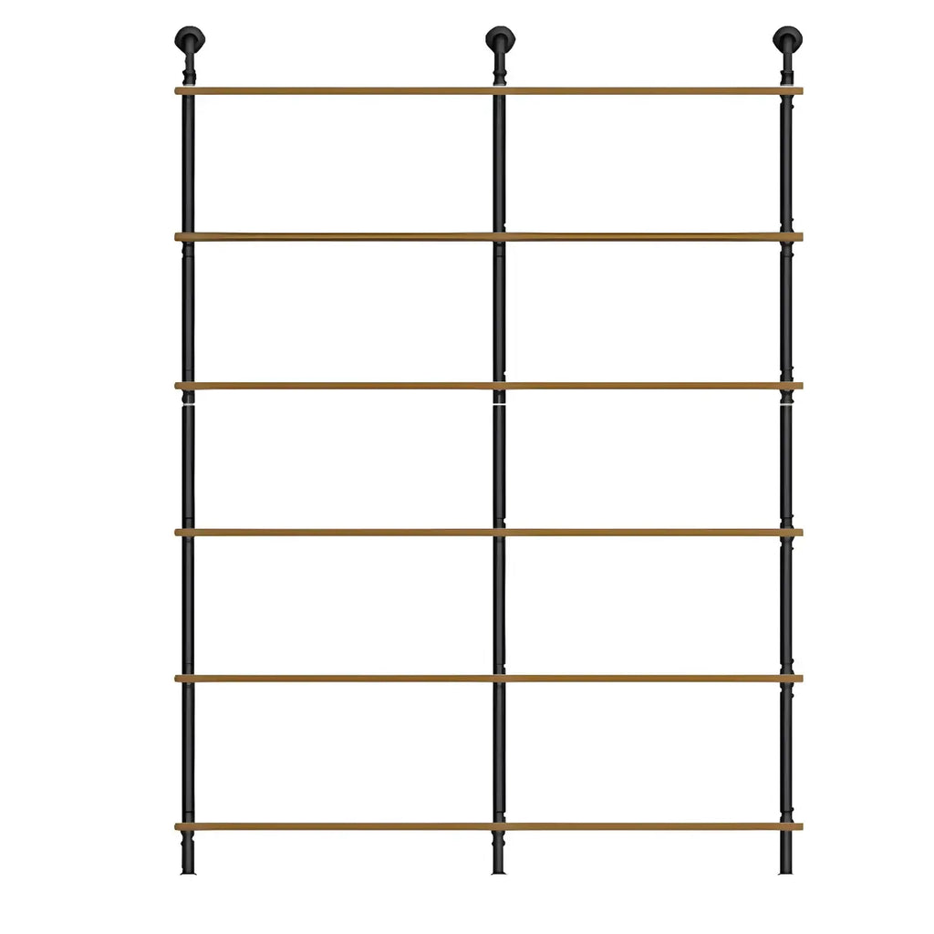 Industrial Black Wood Wall-Mounted Bookcase