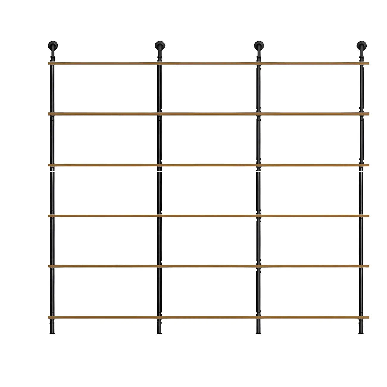 Industrial Black Wood Wall-Mounted Bookcase