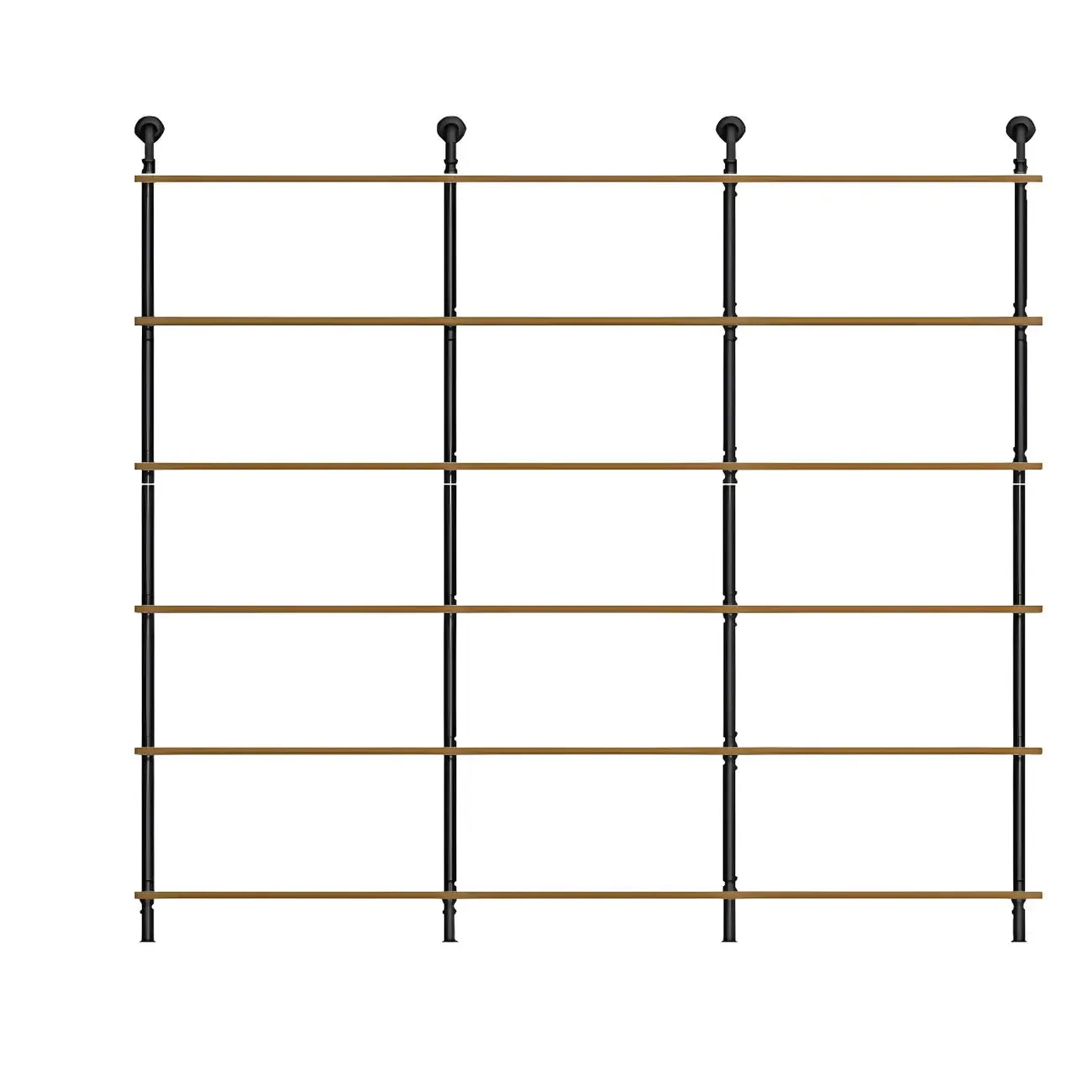 Industrial Black Wood Wall-Mounted Bookcase