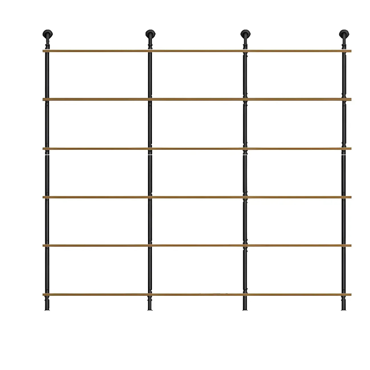 Industrial Black Wood Wall-Mounted Bookcase