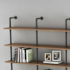 Industrial Black Wood Wall-Mounted Bookcase