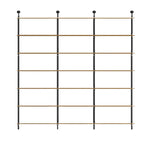 Industrial Black Wood Wall-Mounted Bookcase