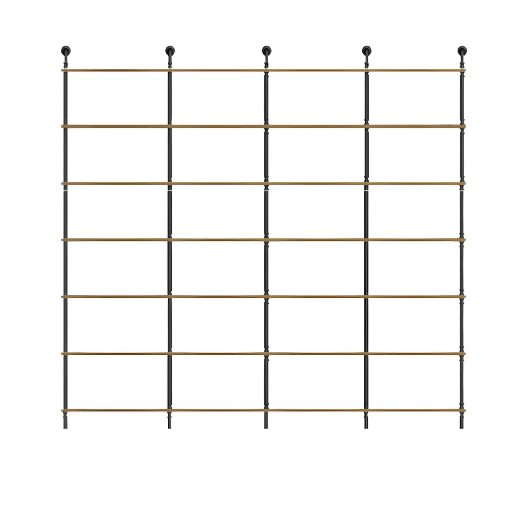 Industrial Black Wood Wall-Mounted Bookcase