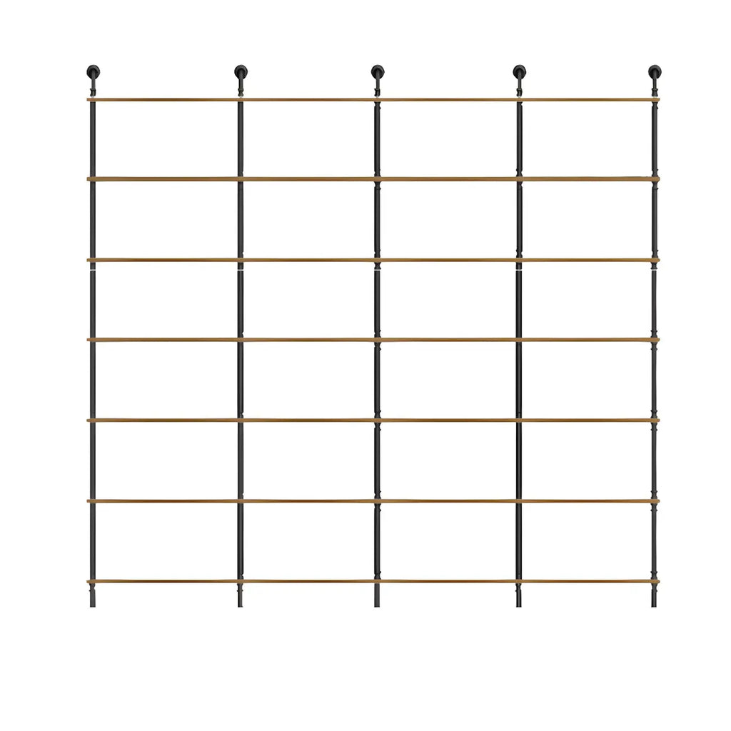 Industrial Black Wood Wall-Mounted Bookcase