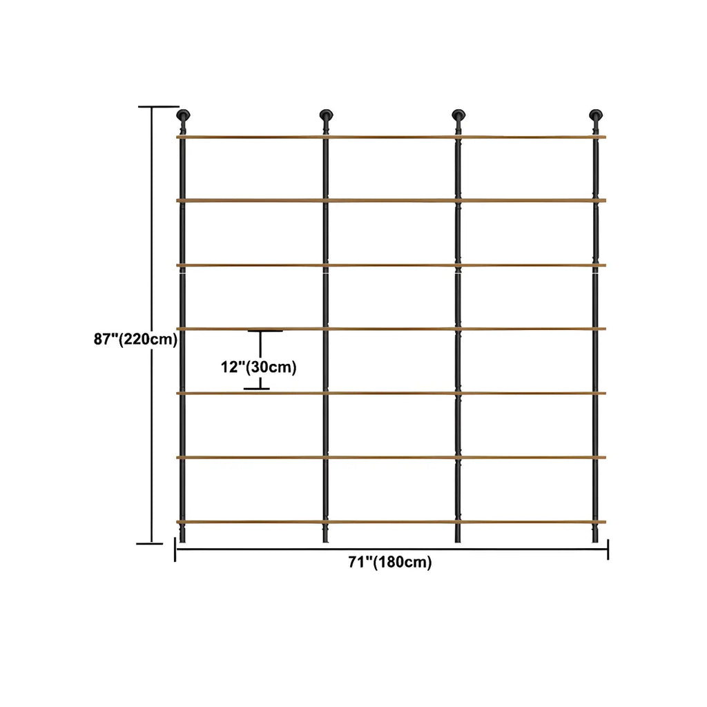 Industrial Black Wood Wall-Mounted Bookcase