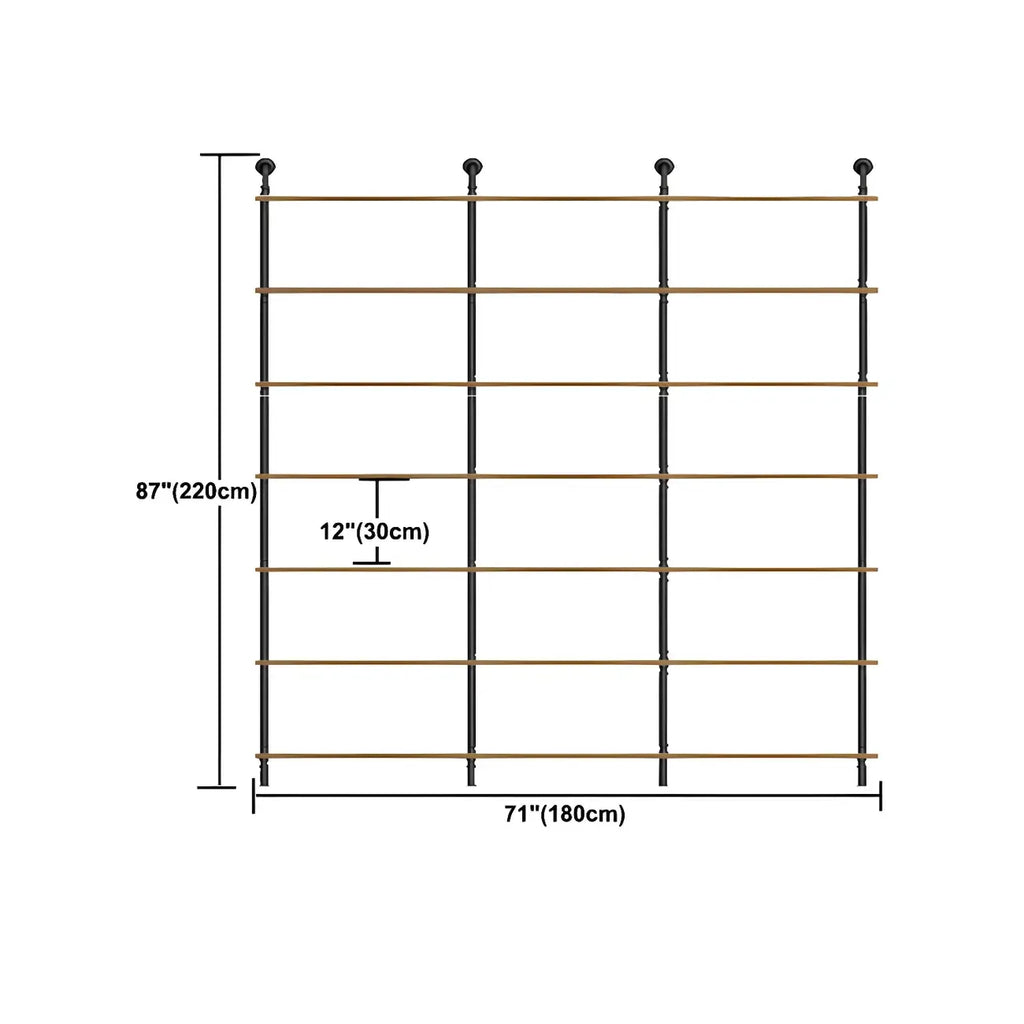 Industrial Black Wood Wall-Mounted Bookcase