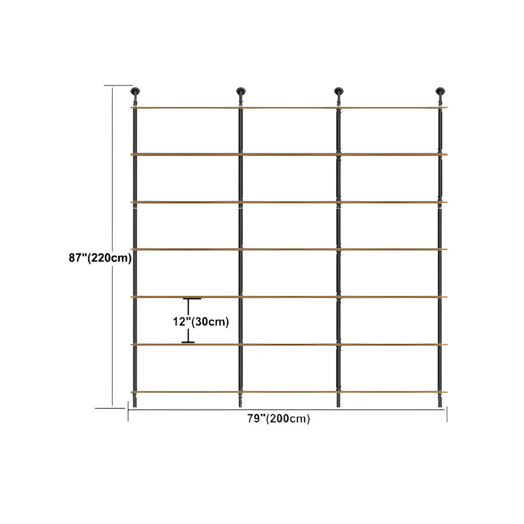 Industrial Black Wood Wall-Mounted Bookcase