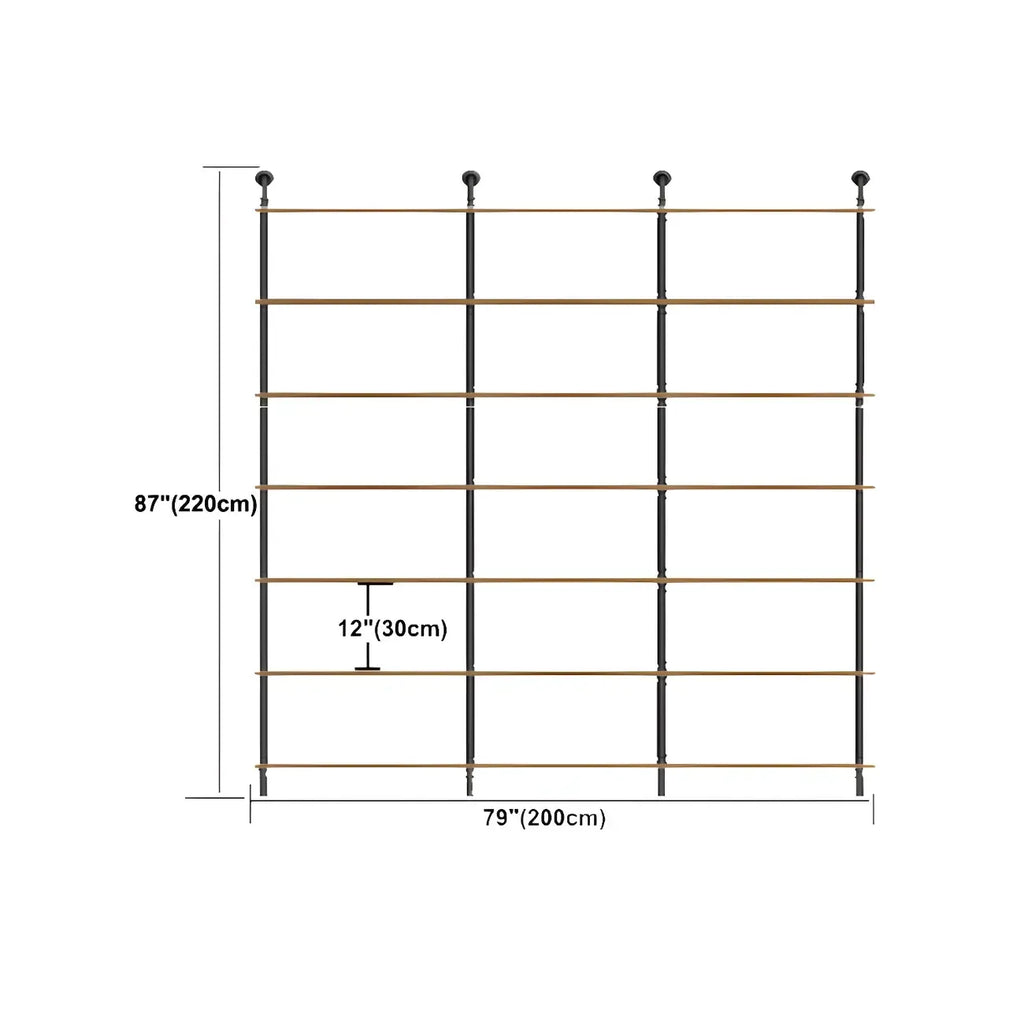 Industrial Black Wood Wall-Mounted Bookcase
