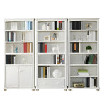 Modern White Wooden Bookcase with Storage for Home Office