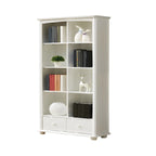 Modern White Wooden Bookcase with Storage for Home Office