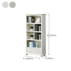 Modern White Wooden Bookcase with Storage for Home Office