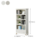 Modern White Wooden Bookcase with Storage for Home Office