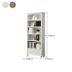 Modern White Wooden Bookcase with Storage for Home Office