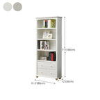 Modern White Wooden Bookcase with Storage for Home Office