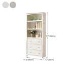 Modern White Wooden Bookcase with Storage for Home Office