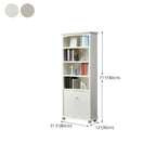 Modern White Wooden Bookcase with Storage for Home Office