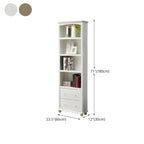Modern White Wooden Bookcase with Storage for Home Office