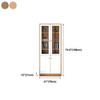 Sleek Wood Glass Door Bookcase with Adjustable Shelves
