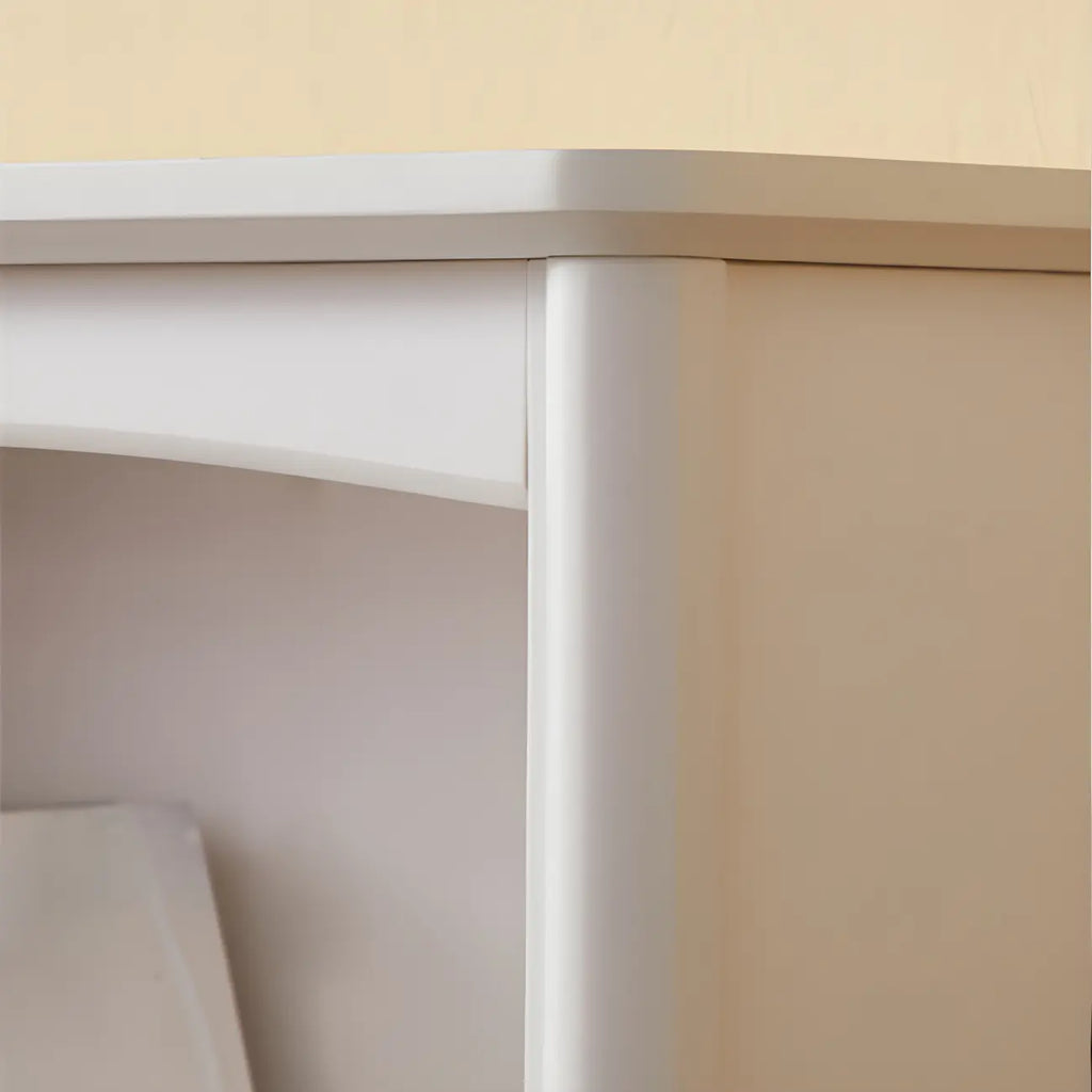 Modern White Wood Bookcase with Storage for Home Office