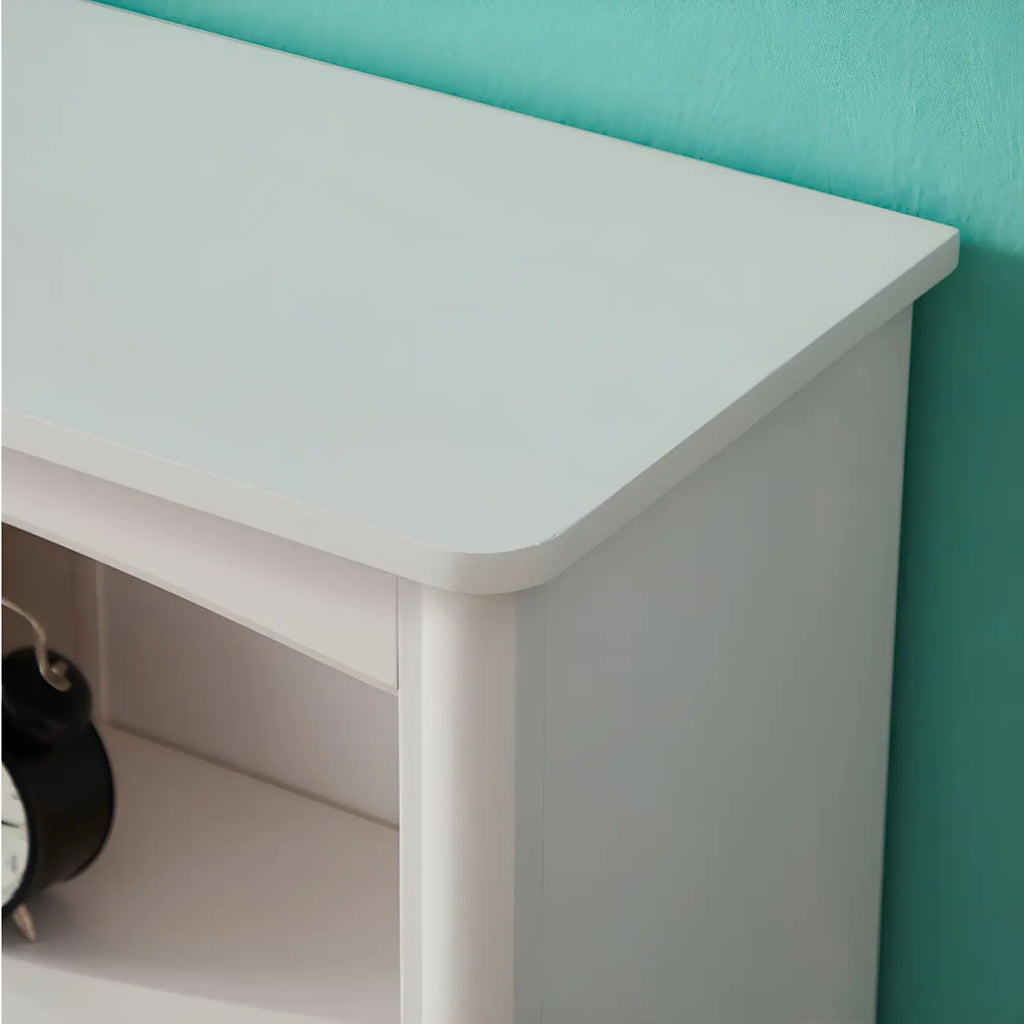 Modern White Wood Bookcase with Storage for Home Office