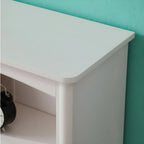 Modern White Wood Bookcase with Storage for Home Office