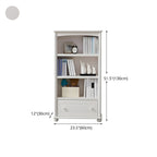 Modern White Wood Bookcase with Storage for Home Office