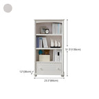 Modern White Wood Bookcase with Storage for Home Office