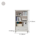 Modern White Wood Bookcase with Storage for Home Office