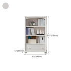 Modern White Wood Bookcase with Storage for Home Office