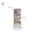 Modern White Wood Bookcase with Storage for Home Office