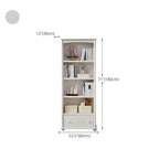 Modern White Wood Bookcase with Storage for Home Office