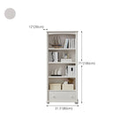 Modern White Wood Bookcase with Storage for Home Office