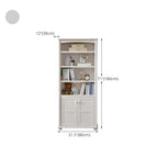 Modern White Wood Bookcase with Storage for Home Office